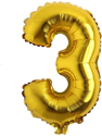 Picture of 16" Foil Balloon - Gold Number - 3 (1pc)