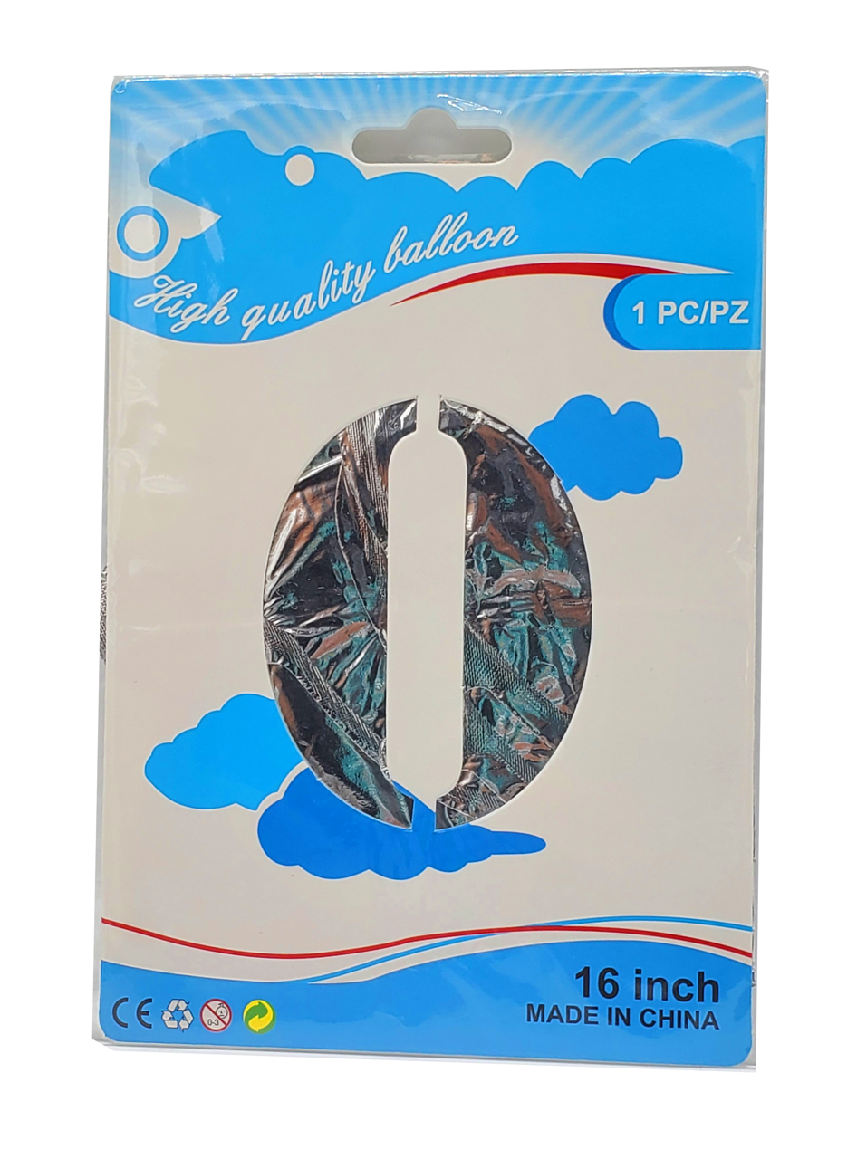 Picture of 16" Foil Balloon - Silver Number - 0 (1pc)