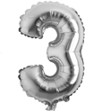 Picture of 16" Foil Balloon - Silver Number - 3 (1pc)
