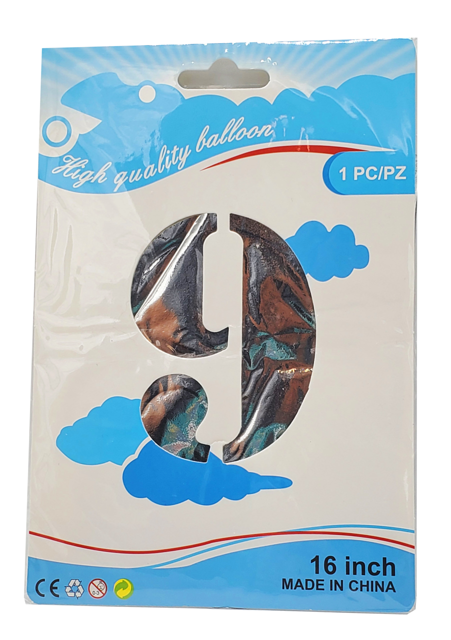 Picture of 16" Foil Balloon - Silver Number - 9 (1pc)