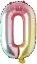 Picture of 16" Foil Balloon - Rainbow Number - 0 (1pc)