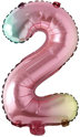 Picture of 16" Foil Balloon - Rainbow Number - 2 (1pc)