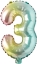 Picture of 16" Foil Balloon - Rainbow Number - 3 (1pc)