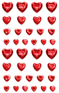 Picture of Peel-n-Stick Gem Embellishments - Red Hearts (SS900C)