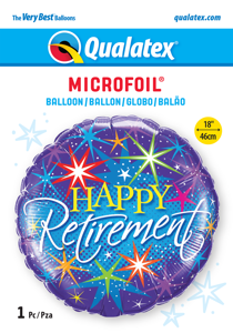 Picture of 18" Retirement Colorful Bursts Foil Balloon (1pc)