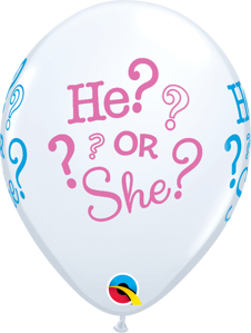 Picture of Qualatex 11'' He? or She?  Latex balloons  50/bag