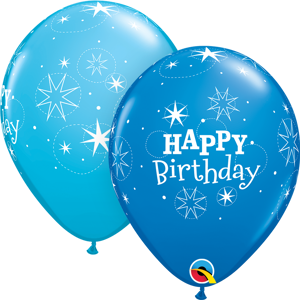 Picture of Qualatex 11'' Birthday Sparkle - Blue Latex balloons  50/bag