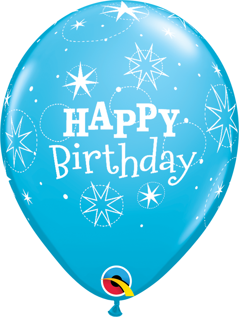 Picture of Qualatex 11'' Birthday Sparkle - Blue Latex balloons  50/bag