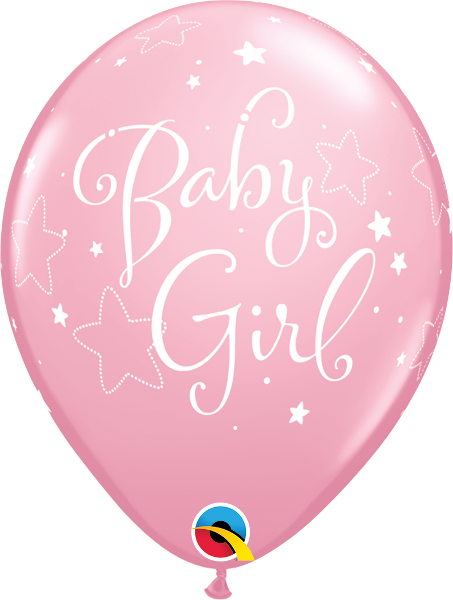 Picture of Qualatex 11'' Baby Girl Stars - Pink Latex balloons  50/bag