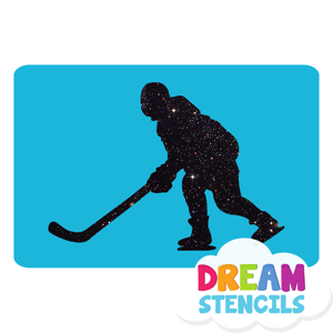 Picture of Hockey Player Glitter Tattoo Stencil - HP-345 (5pc pack)
