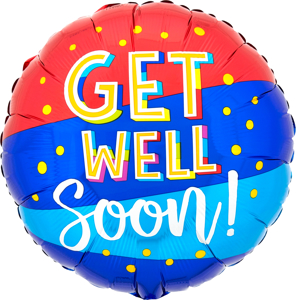 Picture of 17'' Get Well Soon Bouncy Type - Foil Balloon (1pc)