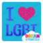 Picture of I Love LGBT - Glitter Tattoo Stencil - HP-369 (5pc pack)