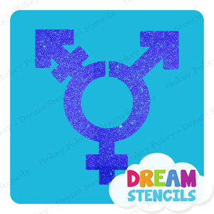 Picture of Transgender Symbol Glitter Tattoo Stencil - HP-368 (5pc pack)