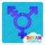 Picture of Transgender Symbol Glitter Tattoo Stencil - HP-368 (5pc pack)