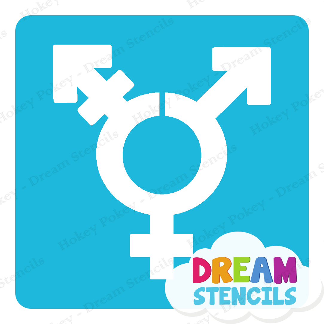 Picture of Transgender Symbol Glitter Tattoo Stencil - HP-368 (5pc pack)
