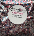 Picture of ABA Loose Chunky Glitter - White-Red-Blue (1oz Bag /28g)