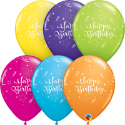 Picture of Qualatex 11'' Birthday Shining Star - Tropical Assortiment Latex Balloons 50/bag 