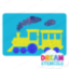 Picture of Steam Train With Carriage Glitter Tattoo Stencil - HP-376 (5pc pack)