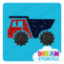 Picture of Dump Truck Glitter Tattoo Stencil - HP-380 (5pc pack)