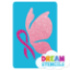 Picture of Awareness Ribbon Butterfly Large Glitter Tattoo Stencil - HP-425 (5pc pack)